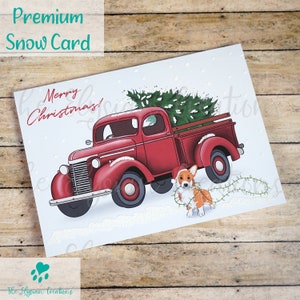 Corgi Christmas Snow Card, Carte de Noël faite à la main, Carte de vacances, Carte de neige
