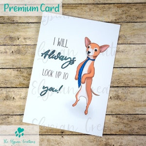 Short hair Chihuahua Father&#39;s Day Card, Dog Father&#39;s Day Card, Funny Father&#39;s Day Car, Cute Father&#39;s Day Card