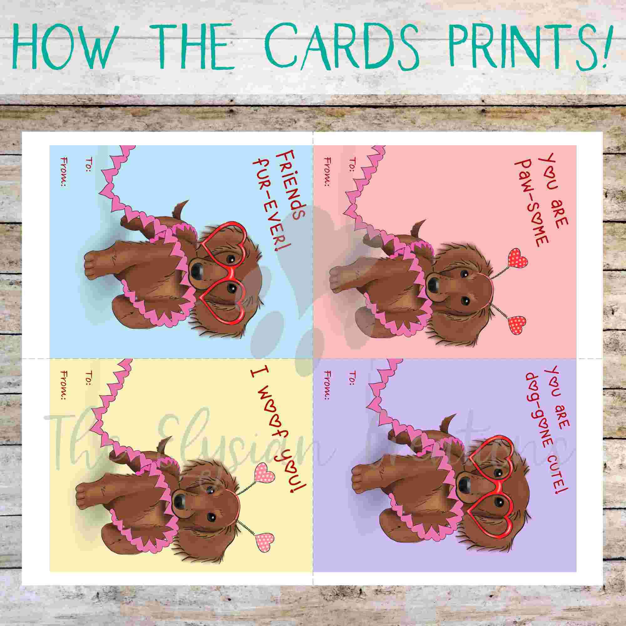 Dachshund Kids Valentines Printable Download Dog Valentine - Etsy