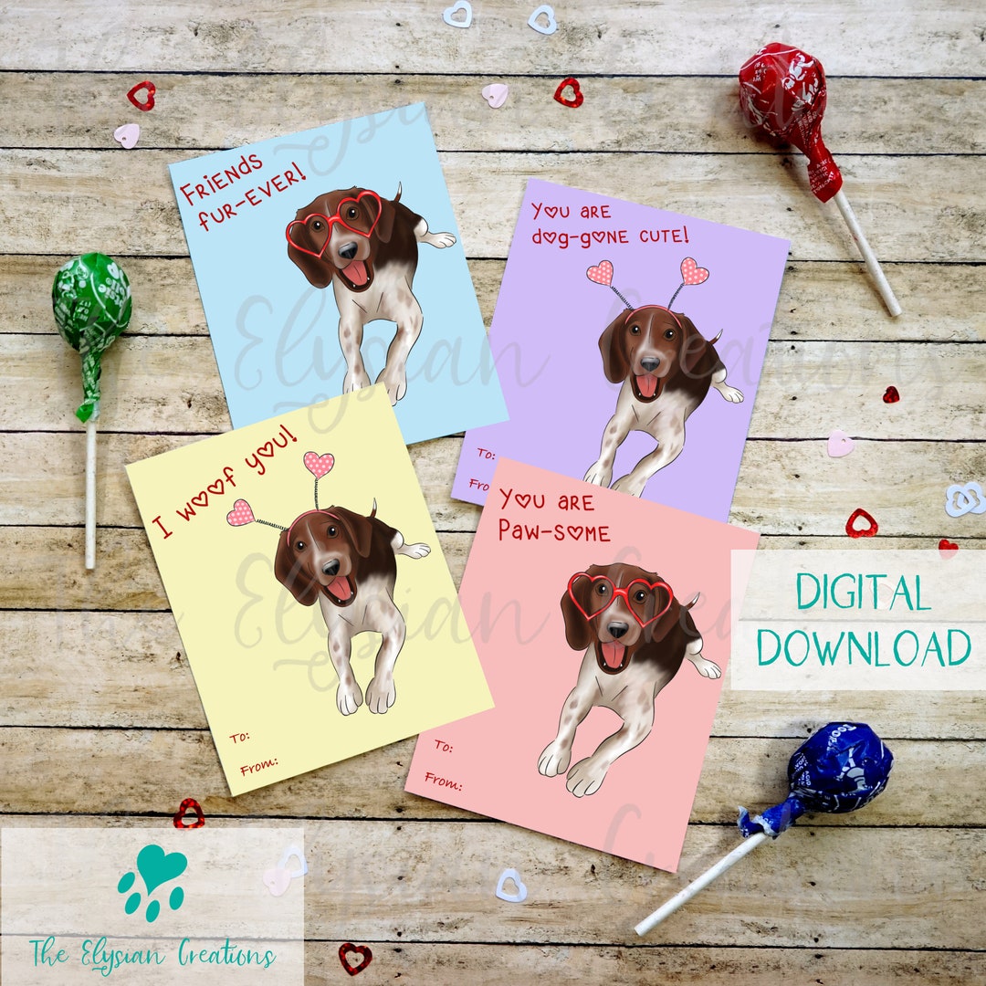 Beagle Kids Valentines, Instant Download, Dog Valentine, School ...