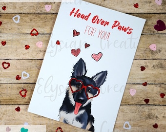 German Shepherd Valentine's Day Card, Dog Valentine's Day Card, Funny Dog Valentine's Day Card