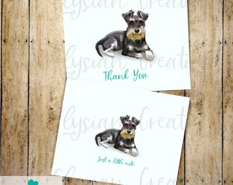 8 Schnauzer Note Card Set, Thank you card Set, Blank Card Set, Dog Thank you cards, Cute Graduation Thank you Cards