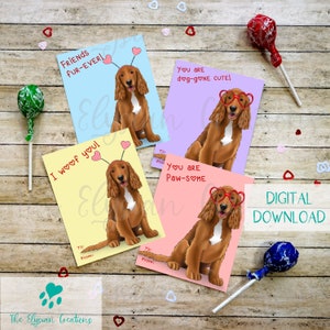 Cocker Spaniel Valentinstag für Kinder, Sofort Download, Hund Valentinstag, Kitz Deutsche Dogge Schule Valentinstag