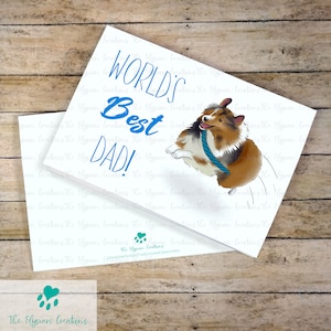 Shetland Sheepdog Father&#39;s Day Card, Dog Father&#39;s Day Card, Sheltie Father&#39;s Day Card, World&#39;s Best Dad Card, Rough Collie Card