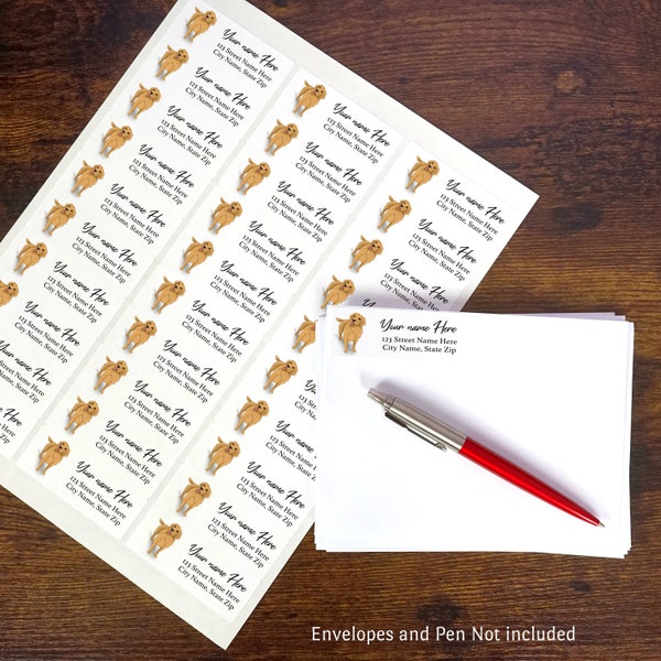 Golden Retriever Return Address Labels Etsy