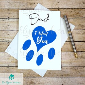 Dog Dad Father&#39;s Day Card, Dog Father&#39;s Day Card, Cute Father&#39;s Day Car, Cute Fur Dad Father&#39;s Day Card