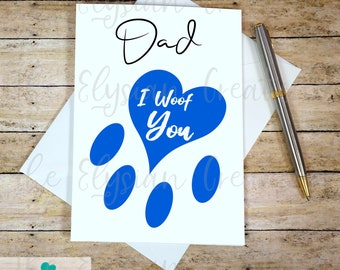 Dog Dad Father's Day Card, Dog Father's Day Card, Cute Father's Day Car, Cute Fur Dad Father's Day Card