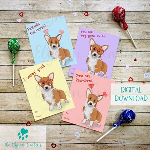 Corgi Kids Valentijnsdag, Instant Download, Hond Valentijn, School Valentijnsdag