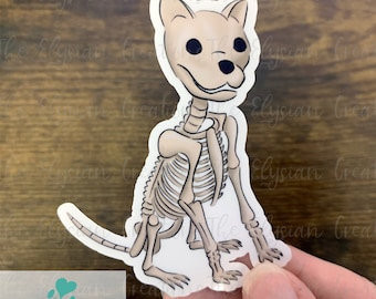 Sticker chien squelette, Sticker Halloween drôle imperméable, Sticker chien, Sticker bouteille d'eau, Sticker costume squelette