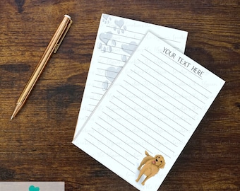 Fully Custom Golden Retriever Notepad, Lined Dog Notepad, Hand-made 50 Page Blank Writing Pad 4x6, English Cream Golden Notepad