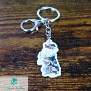 Australian Shepherd Keychains, Cute Dog Keychains, Aussie Keychain, Dog Key-holder