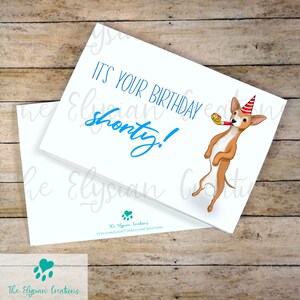 Custom Funny Short Hair Chihuahua Birthday Card, Chihuahua It&#39;s Your Birthday Shorty, Personalized Card Message