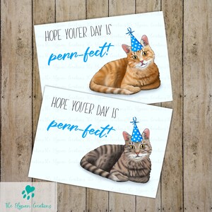 Custom Tabby Cat Birthday Card, Cat Lover Card, Personalized Card Message, Purr-Fect Cat Card, Gray Tabby Cat, Orange Tabby Cat