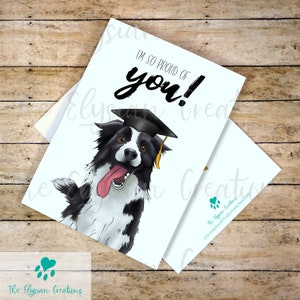Border Collie Graduation Card 5x7, Carte de félicitations, College Grad Card