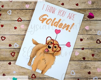 Golden Retriever Valentine's Day Card, Dog Valentine's Day Card, Funny Dog Valentine's Day Card