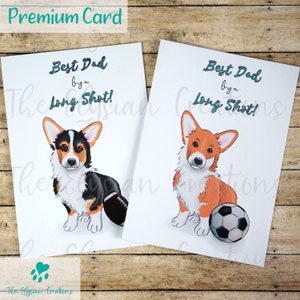 Carte de fête des pères Sports Corgi personnalisée, carte de fête des pères chien, carte de fête des pères drôle, carte de papa sportif, carte Corgi, Corgi tricolore