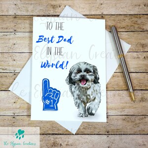 Shih Tuz Father&#39;s Day Card, Dog Father&#39;s Day Card, Cute Father&#39;s Day Card