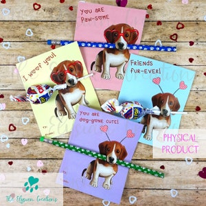 Beagle Kid&#39;s Valentines, Dog Valentines, Class Room Valentines, Elementary School Valentines, Valentine&#39;s Day gifts, Foxhound Valentines
