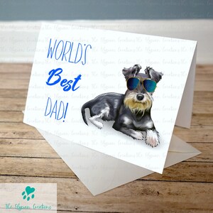 Schnauzer Father&#39;s Day Card, Dog Father&#39;s Day Card, Sheltie Father&#39;s Day Card, World&#39;s Best Dad Card