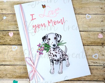 Dalmatian Mother's Day Card, Dog Mother's Day Card, Cute Mother's Day Card