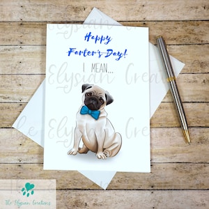 Pug Father&#39;s Day Card, Dog Father&#39;s Day Card, Funny Father&#39;s Day Card, Farter&#39;s Day Card