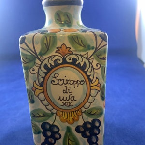 Vintage IMA Italian Ceramiche Artistiche Montelupo F.NO Ceramic Pottery Bottle Cork Vase