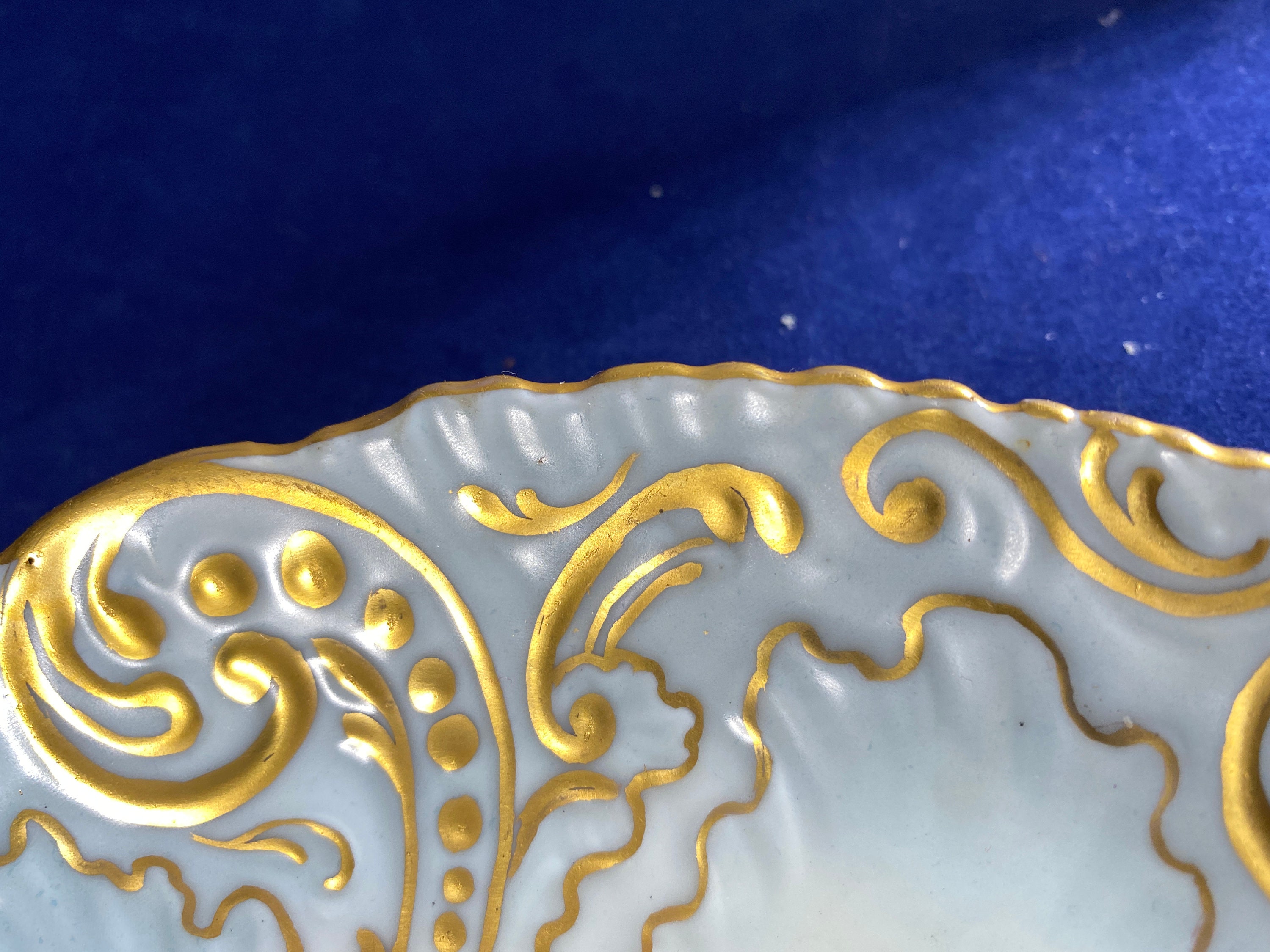 Antiker Blau und Gold Porzellan Schrank Teller Limoges Stil | Etsy