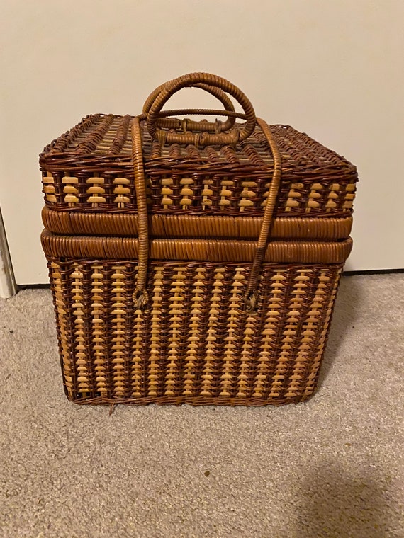 Wicker Rattan Picnic Hamper