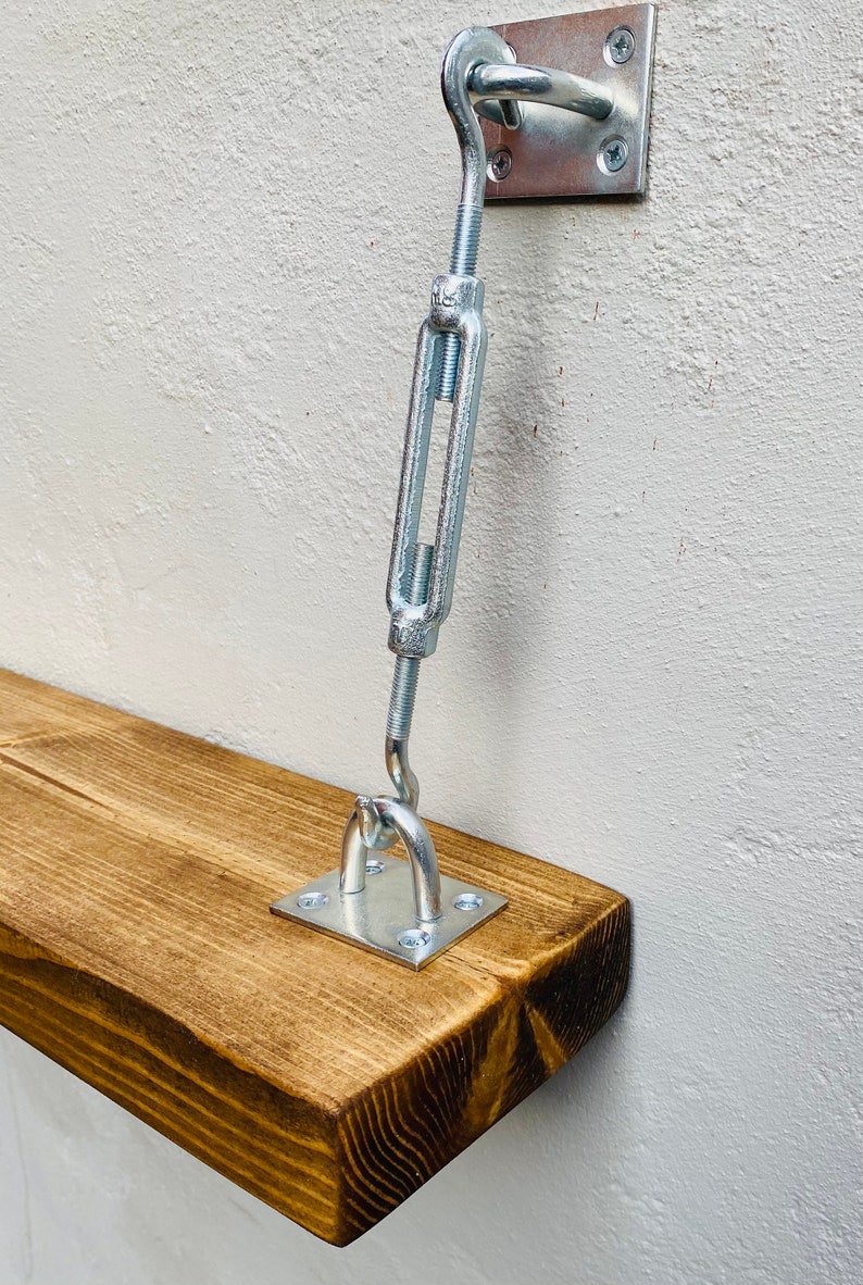 Unique Turnbuckle Floating Shelves Rustic Etsy