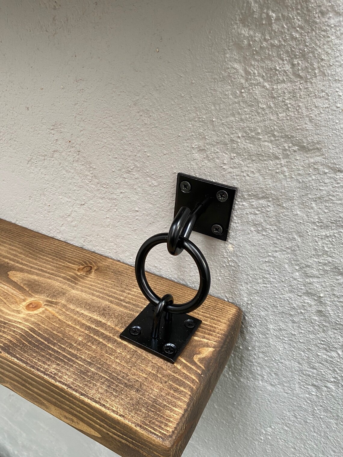 Rustikale industrielle Regal Halterungen Haken und Ring | Etsy