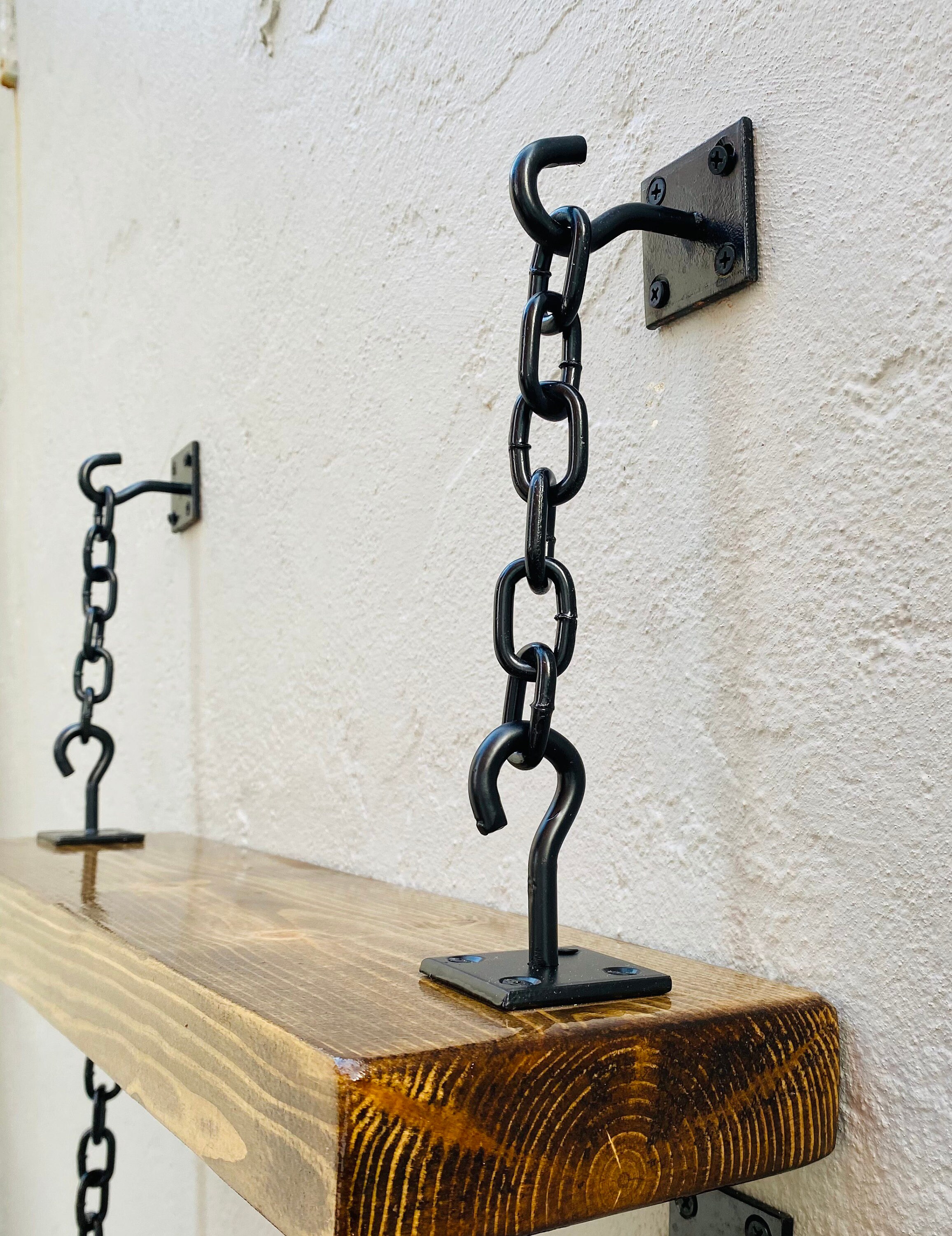 Set of 2 Industrial Chain Shelf Bracket Kit Etsy UK