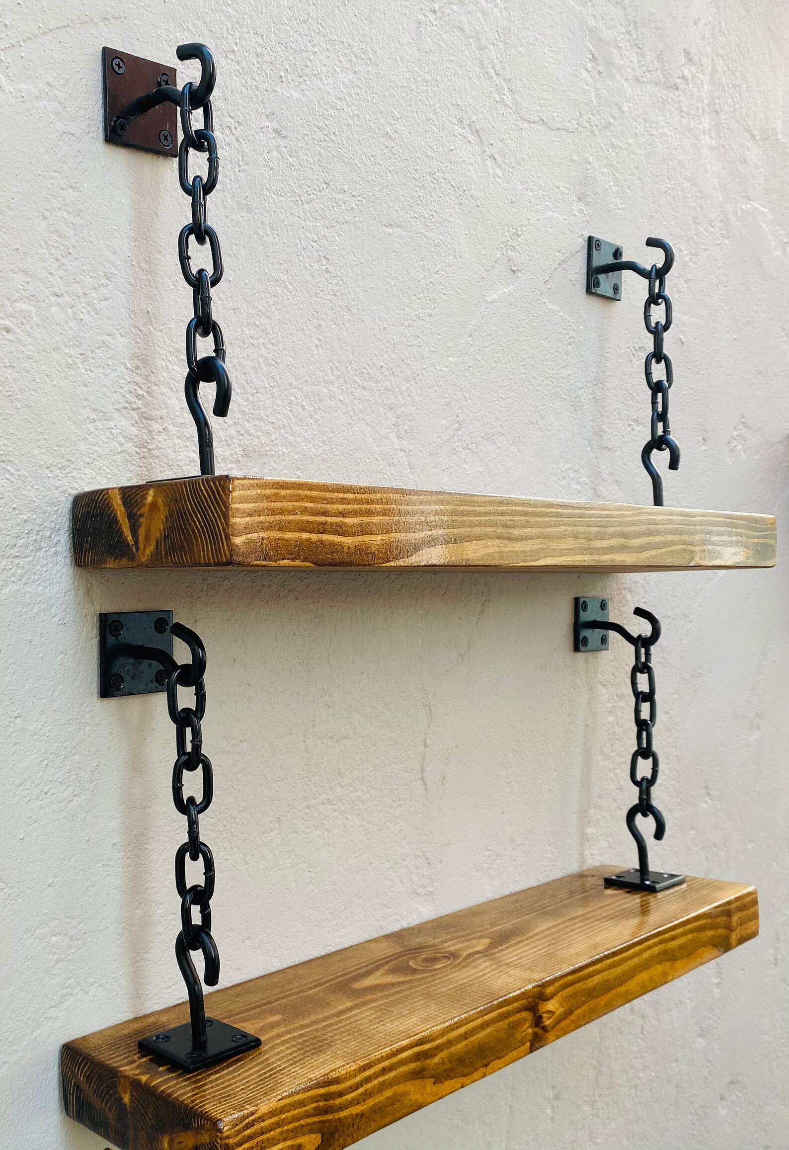 Set of 2 Industrial Chain Shelf Bracket Kit Etsy
