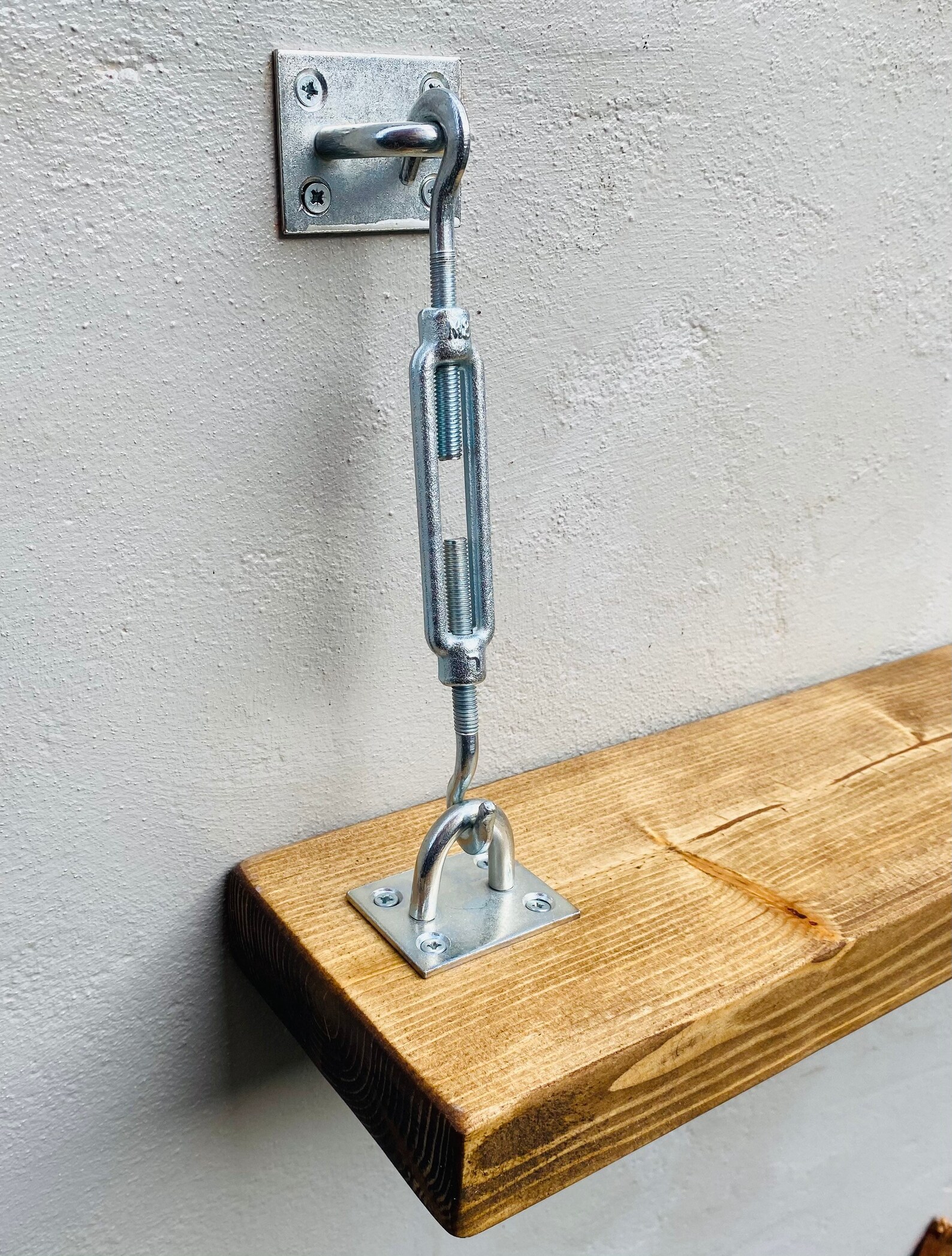 Unique Turnbuckle Floating Shelves Rustic Etsy