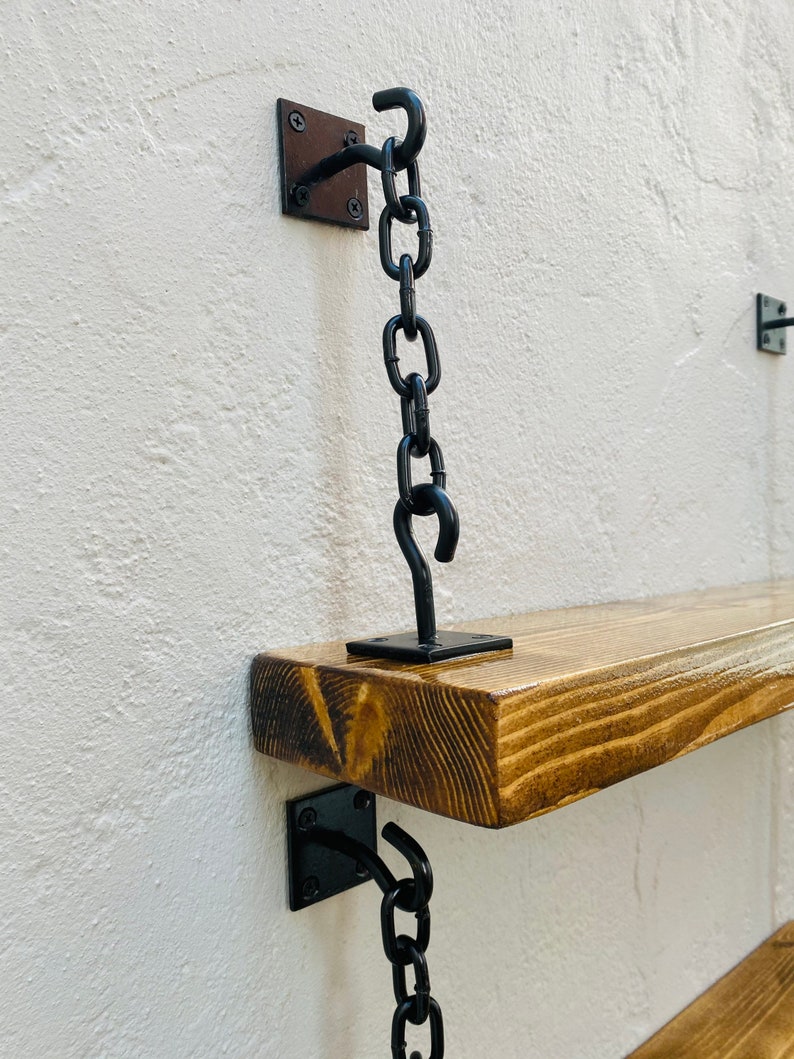 Set of 2 Industrial Chain Shelf Bracket Kit Etsy