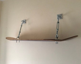 Bespoke and unique skateboard shelf industrial looking