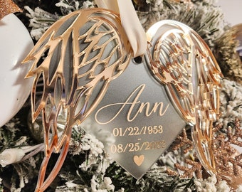 Memorial Christmas Ornament | Heart Wings Ornament, Christmas Ornaments, Ornaments For A Loved One, Rest In Peace Ornament, In Loving Memory