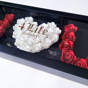 Kocham Cię Flower Box | Heart Shadowbox, Słodki prezent dla dziewczyny, Prezent dla niej, Pomysł na prezent na Walentynki, 4Life, Kocham Cię na całe życie