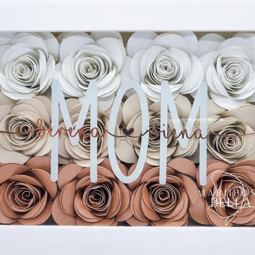 Mothers Day Flowerbox Paper Flower Rose Shadow Box Frame Etsy