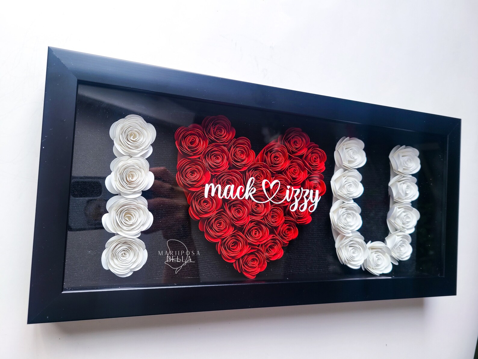 I Love You Flower Box Heart Shadowbox Cute Gift for Etsy