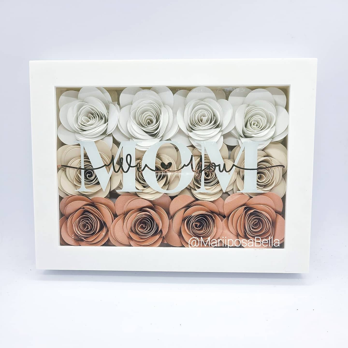 Mothers Day Flower Box Paper Flower Rose Shadow Box Frame Etsy