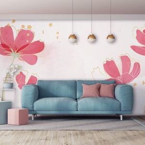 Abstract luxury watercolor wallpaper, Wall Mural [Peel and Stick (self adhesive) or Traditional Vinyl Papers]
