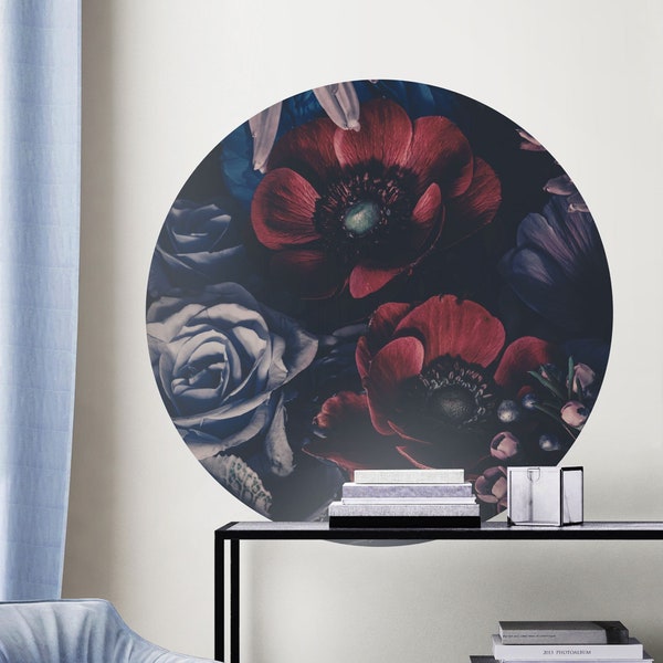 Purple Floral Wall Decal Etsy