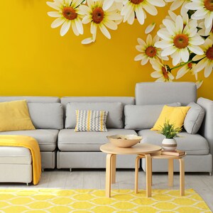 Botanical floral wallpaper, blossom wall mural, [Peel and Stick (self adhesive) or Traditional Vinyl Papers]