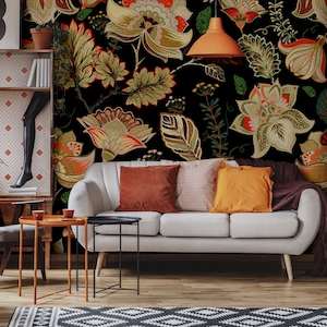 Floral wallpaper, provence style | Peel & Stick | Self adhesive | Repositionable, Removable wallpaper
