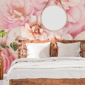 Pastel floral wallpaper, Wall Mural [Peel and Stick (self adhesive) or Traditional Vinyl Papers]