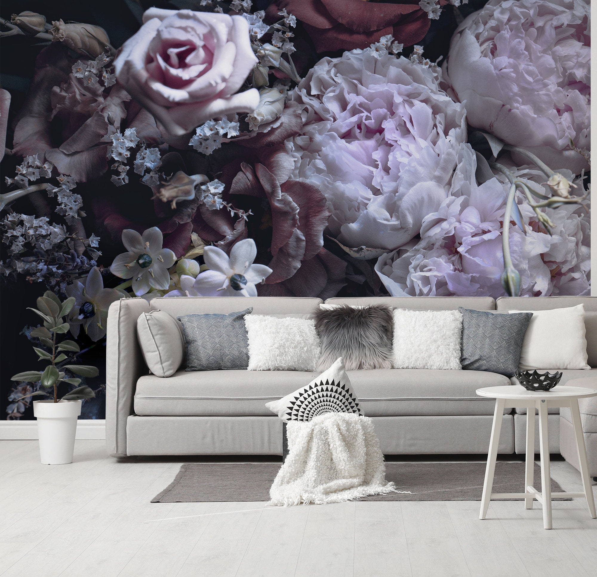 Peonies, Flowers Composition | Peel & Stick | Self Adhesive ...