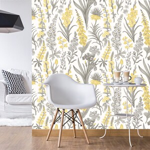 Vintage Garden wallpaper, Spring and summer flowers | Peel & Stick | Self adhesive | Repositionable, Removable wallpaper