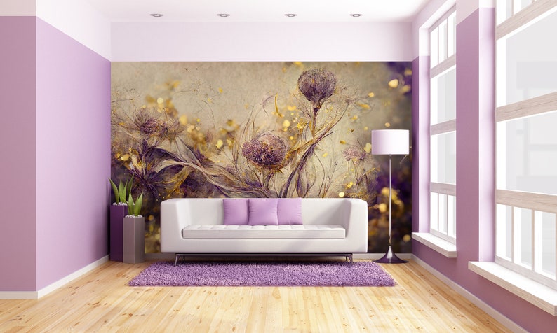 Watercolor Floral Wallpaper, Botanical Wallpaper [peel and Stick (self ...