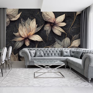 Large Scale Flower wallpaper  abstract wall mural  belarteSTUDIO