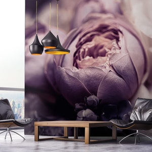 Papel de parede de buquê floral, flores rosas, mural de parede de luxo, decoração de casa | Descascar e colar | Autoadesivo | Papel de parede reposicionável e removível